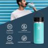 imageHydro Flask 12 oz Wide Mouth Bottle with Flex Sip Lid WhiteAgave Green