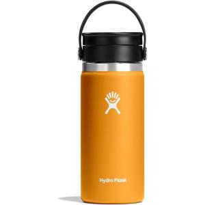 imageHYDRO FLASK Wide Mouth leakproof insulated stainless steel hot water bottle mug with sip lid for hot drinks tea coffee on the go to work school car travel and sportsFossil Brown