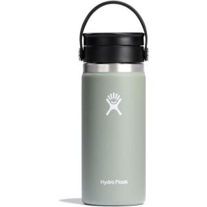 imageHYDRO FLASK Wide Mouth leakproof insulated stainless steel hot water bottle mug with sip lid for hot drinks tea coffee on the go to work school car travel and sportsAgave Green