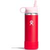imageHYDRO FLASK Kids Water Bottle Jr Stainless Steel Insulated With Straw Cap for Water Milk Juice School Camp Sport Play and Lunch Easy to Clean LeakResistantGoji Red