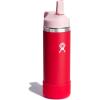 imageHYDRO FLASK Kids Water Bottle Jr Stainless Steel Insulated With Straw Cap for Water Milk Juice School Camp Sport Play and Lunch Easy to Clean LeakResistantGoji Red