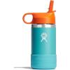 imageHYDRO FLASK Kids Water Bottle Jr Stainless Steel Insulated With Straw Cap for Water Milk Juice School Camp Sport Play and Lunch Easy to Clean LeakResistantSeaspray