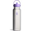 imageHYDRO FLASK Wide Mouth vacuum insulated stainless steel water bottle with leakproof closeable straw lid for cold water drinks sports travel car and schoolStainless Violet