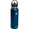 imageHYDRO FLASK Wide Mouth vacuum insulated stainless steel water bottle with leakproof closeable straw lid for cold water drinks sports travel car and schoolIndigo