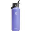 imageHYDRO FLASK Wide Mouth vacuum insulated stainless steel water bottle with leakproof closeable straw lid for cold water drinks sports travel car and schoolLupine