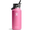 imageHYDRO FLASK Wide Mouth vacuum insulated stainless steel water bottle with leakproof closeable straw lid for cold water drinks sports travel car and schoolCamellia