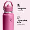 imageHYDRO FLASK Wide Mouth vacuum insulated stainless steel water bottle with leakproof closeable straw lid for cold water drinks sports travel car and schoolReef