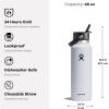 imageHYDRO FLASK Wide Mouth vacuum insulated stainless steel water bottle with leakproof closeable straw lid for cold water drinks sports travel car and schoolZinnia