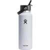 imageHYDRO FLASK Wide Mouth vacuum insulated stainless steel water bottle with leakproof closeable straw lid for cold water drinks sports travel car and schoolWhite