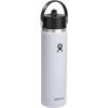 imageHYDRO FLASK Wide Mouth vacuum insulated stainless steel water bottle with leakproof closeable straw lid for cold water drinks sports travel car and schoolWhite