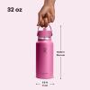 imageHYDRO FLASK Wide Mouth vacuum insulated stainless steel water bottle with leakproof closeable straw lid for cold water drinks sports travel car and schoolReef