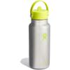 imageHYDRO FLASK Wide Mouth vacuum insulated stainless steel water bottle with leakproof closeable straw lid for cold water drinks sports travel car and schoolStainless Lime