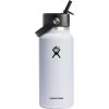 imageHYDRO FLASK Wide Mouth vacuum insulated stainless steel water bottle with leakproof closeable straw lid for cold water drinks sports travel car and schoolWhite
