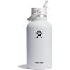 imageHYDRO FLASK Wide Mouth vacuum insulated stainless steel water bottle with leakproof closeable straw lid for cold water drinks sports travel car and schoolWhite