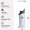 imageHYDRO FLASK Wide Mouth vacuum insulated stainless steel water bottle with leakproof closeable straw lid for cold water drinks sports travel car and schoolCheckered Indigo
