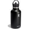imageHYDRO FLASK Wide Mouth vacuum insulated stainless steel water bottle with leakproof closeable straw lid for cold water drinks sports travel car and schoolBlack