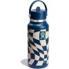 imageHYDRO FLASK Wide Mouth vacuum insulated stainless steel water bottle with leakproof closeable straw lid for cold water drinks sports travel car and schoolCheckered Indigo