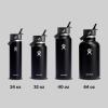 imageHYDRO FLASK Wide Mouth vacuum insulated stainless steel water bottle with leakproof closeable straw lid for cold water drinks sports travel car and schoolBlack