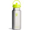 imageHYDRO FLASK Wide Mouth vacuum insulated stainless steel water bottle with leakproof closeable straw lid for cold water drinks sports travel car and schoolStainless Lime