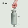 imageHYDRO FLASK Wide Mouth vacuum insulated stainless steel water bottle with leakproof closeable straw lid for cold water drinks sports travel car and schoolAgave