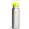 imageHYDRO FLASK Wide Mouth vacuum insulated stainless steel water bottle with leakproof closeable straw lid for cold water drinks sports travel car and schoolStainless Lime