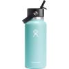 imageHYDRO FLASK Wide Mouth vacuum insulated stainless steel water bottle with leakproof closeable straw lid for cold water drinks sports travel car and schoolDew