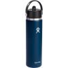 imageHYDRO FLASK Wide Mouth vacuum insulated stainless steel water bottle with leakproof closeable straw lid for cold water drinks sports travel car and schoolIndigo