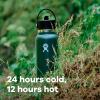 imageHYDRO FLASK Wide Mouth vacuum insulated stainless steel water bottle with leakproof closeable straw lid for cold water drinks sports travel car and schoolFossil