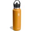imageHYDRO FLASK Wide Mouth vacuum insulated stainless steel water bottle with leakproof closeable straw lid for cold water drinks sports travel car and schoolFossil