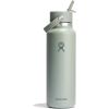imageHYDRO FLASK Wide Mouth vacuum insulated stainless steel water bottle with leakproof closeable straw lid for cold water drinks sports travel car and schoolAgave