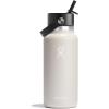 imageHYDRO FLASK Wide Mouth vacuum insulated stainless steel water bottle with leakproof closeable straw lid for cold water drinks sports travel car and schoolOat