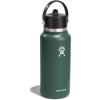 imageHYDRO FLASK Wide Mouth vacuum insulated stainless steel water bottle with leakproof closeable straw lid for cold water drinks sports travel car and schoolFir