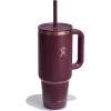 imageHydro Flask Travel Tumbler Stainless Steel Insulated Cup with Lid and Straw for Cold Water and Drinks for Sports School Work Car Travel and WeekendsBlack Cherry Rose Gold
