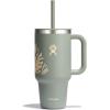 imageHydro Flask Travel Tumbler Stainless Steel Insulated Cup with Lid and Straw for Cold Water and Drinks for Sports School Work Car Travel and WeekendsBotanical Bliss Agave