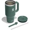 imageHydro Flask Travel Tumbler Stainless Steel Insulated Cup with Lid and Straw for Cold Water and Drinks for Sports School Work Car Travel and WeekendsFir