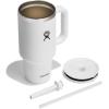 imageHydro Flask Travel Tumbler Stainless Steel Insulated Cup with Lid and Straw for Cold Water and Drinks for Sports School Work Car Travel and WeekendsWhite