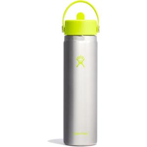 imageHYDRO FLASK Wide Mouth vacuum insulated stainless steel water bottle with leakproof closeable straw lid for cold water drinks sports travel car and schoolStainless Lime