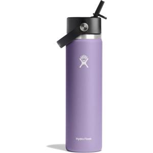 imageHYDRO FLASK Wide Mouth vacuum insulated stainless steel water bottle with leakproof closeable straw lid for cold water drinks sports travel car and schoolMoonshadow