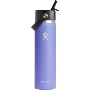 imageHYDRO FLASK Wide Mouth vacuum insulated stainless steel water bottle with leakproof closeable straw lid for cold water drinks sports travel car and schoolLupine