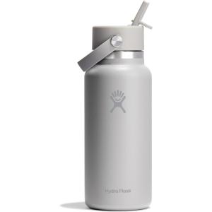 imageHYDRO FLASK Wide Mouth vacuum insulated stainless steel water bottle with leakproof closeable straw lid for cold water drinks sports travel car and schoolBirch