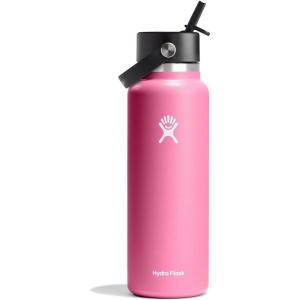 imageHYDRO FLASK Wide Mouth vacuum insulated stainless steel water bottle with leakproof closeable straw lid for cold water drinks sports travel car and schoolCamellia