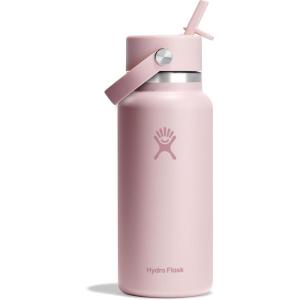 imageHYDRO FLASK Wide Mouth vacuum insulated stainless steel water bottle with leakproof closeable straw lid for cold water drinks sports travel car and schoolTrillium