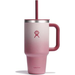 imageHydro Flask Travel Tumbler Stainless Steel Insulated Cup with Lid and Straw for Cold Water and Drinks for Sports School Work Car Travel and WeekendsBayberry Ombre