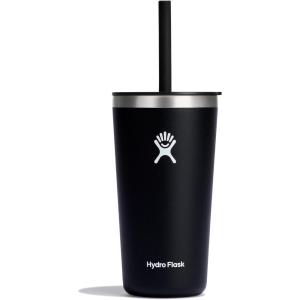 imageHydro Flask Travel Tumbler Stainless Steel Insulated Cup with Lid and Straw for Cold Water and Drinks for Sports School Work Car Travel and WeekendsBlack