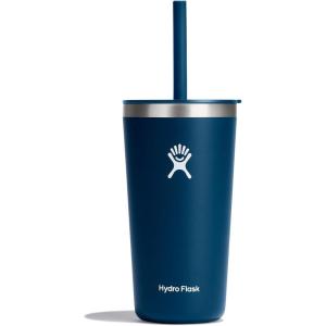 imageHydro Flask Travel Tumbler Stainless Steel Insulated Cup with Lid and Straw for Cold Water and Drinks for Sports School Work Car Travel and WeekendsIndigo