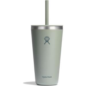 imageHydro Flask Travel Tumbler Stainless Steel Insulated Cup with Lid and Straw for Cold Water and Drinks for Sports School Work Car Travel and WeekendsTonal Agave