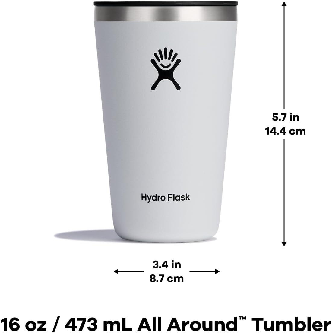 imageHydro Flask All Around Stainless Steel Tumbler with Lid and DoubleWall Vacuum InsulationOat Tan