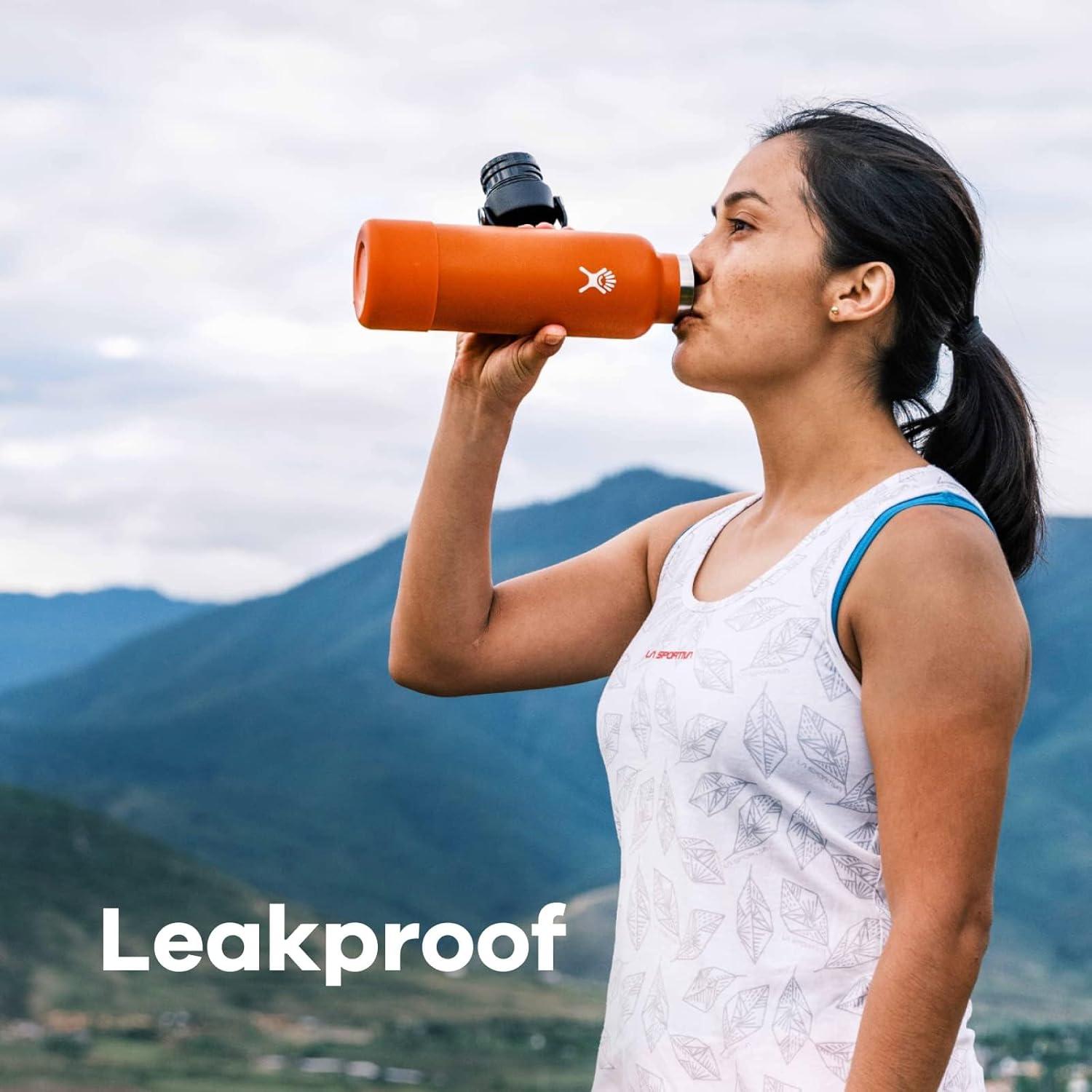 imageHydro Flask Stainless Steel Standard Mouth Water Bottle with Flex Cap and DoubleWall Vacuum InsulationBlack