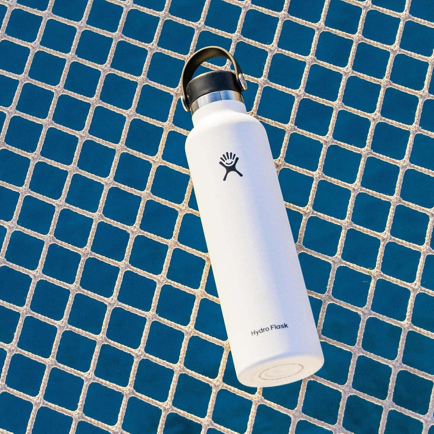 imageHydro Flask Stainless Steel Standard Mouth Water Bottle with Flex Cap and DoubleWall Vacuum InsulationCascade Blue