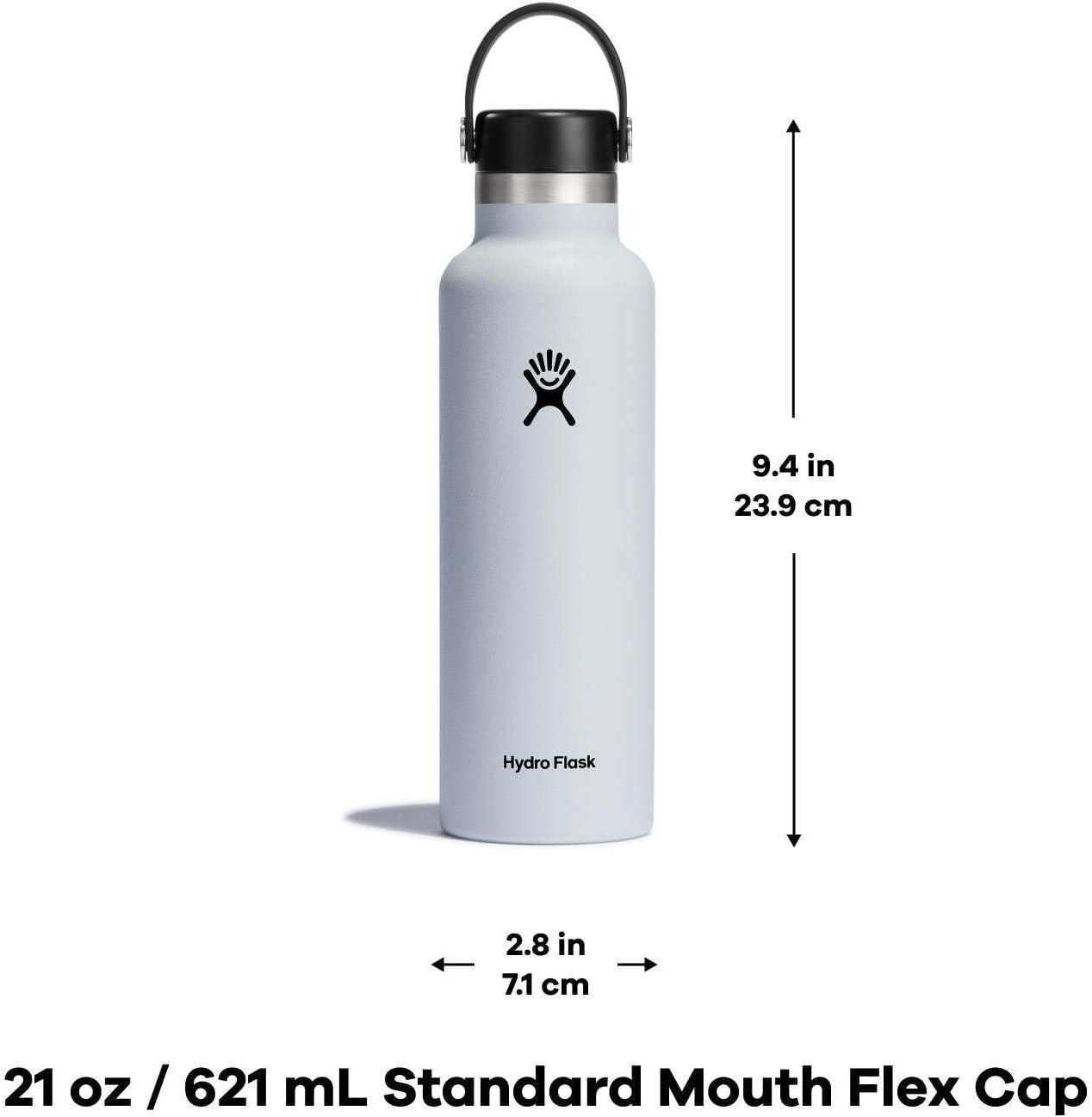 imageHydro Flask Stainless Steel Standard Mouth Water Bottle with Flex Cap and DoubleWall Vacuum InsulationCascade Blue